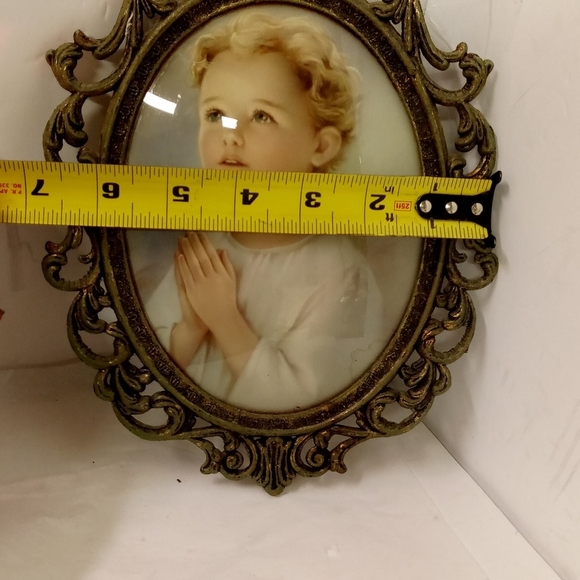 Vintage Oval Convex Bubble Glass in Metal Frame 10"x7" - Picture 5 of 6